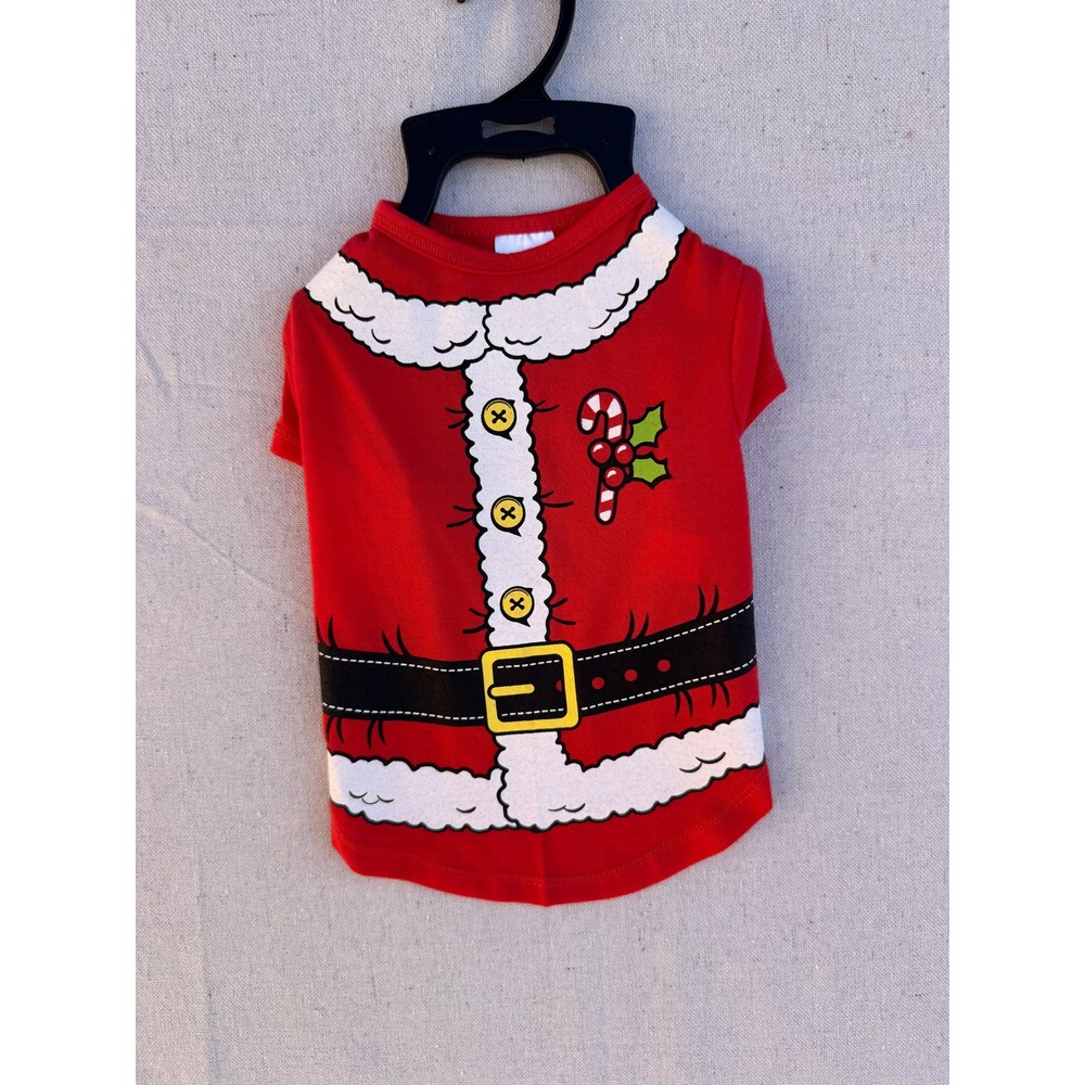 Christmas Santa Claus Dog Shirt Red Holiday Pet Costume Tee Small